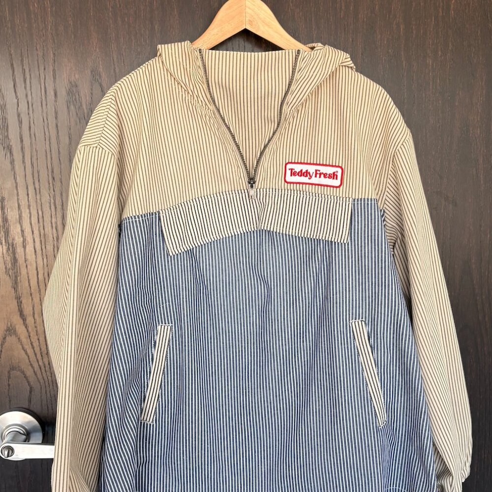 Teddy Fresh  Stripe Twill Canvas Anorak Jacket - Picture 2 of 8